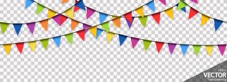 illustration of seamless colored garlands background for party or carnival usage with transparency in vector fileのイラスト素材