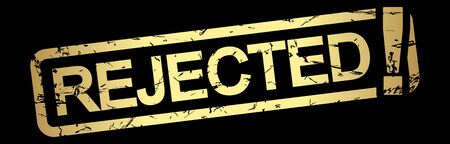 gold grunge stamp with frame, big exclamation mark and text REJECTED!のイラスト素材