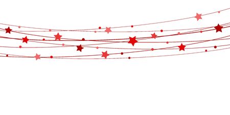 EPS 10 vector file showing stars on strings background for christmas time colored red for xmas and new year conceptsのイラスト素材