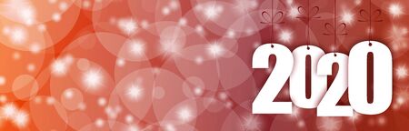 panorama banner background with snow fall, light effects and greetings for christmas and New Year...