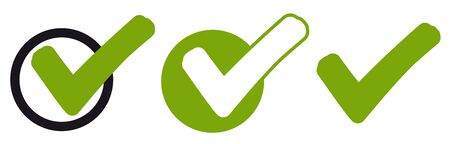 collection of different green success check marksのイラスト素材
