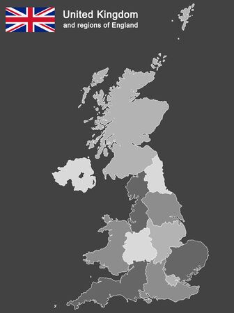 european country United Kingdom and regions of Englandのイラスト素材