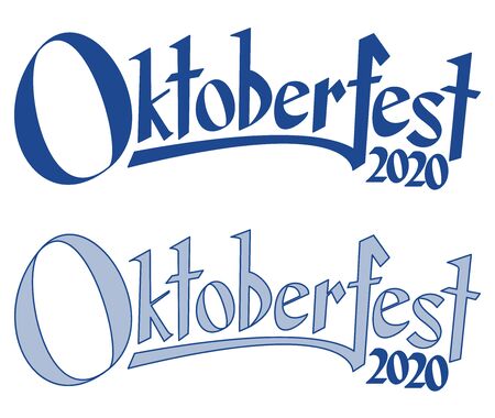 blue and white header with text Oktoberfest 2020のイラスト素材