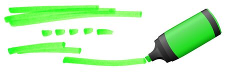 colored highlighter with different drawn markings for business useのイラスト素材