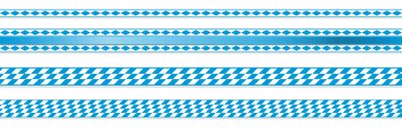 EPS 10 vector illustration of white and blue checkered banners for German Oktoberfest time 2020のイラスト素材