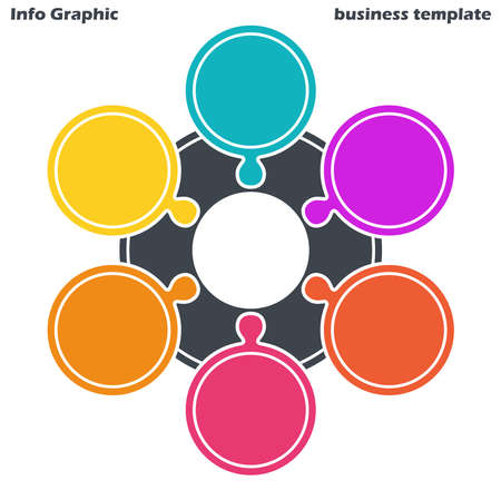 vector file for business info graphic template designs, team work concepts and data information with six optionsのイラスト素材