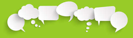 illustration of seven speech bubbles with shadow looking like stickersのイラスト素材