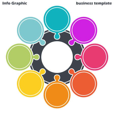 EPS 10 vector file for business info graphic template designs, team work concepts and data information with eight optionsのイラスト素材