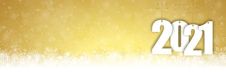 panorama banner background with snow fall, light effects and greetings for christmas and New Year...
