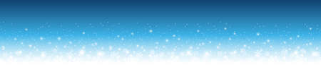 snow flakes on bottom side, abstract fall of snow and blue colored panorama backgroundのイラスト素材