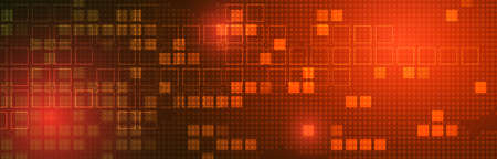 EPS 10 vector abstract science and futuristic square technology concept background. Digital image with red light effects and blurs over darker backgroundのイラスト素材