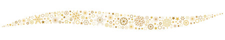 vector file for christmas advertising works with different snow stars in wave form, colored goldのイラスト素材