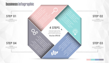 vector file for business info graphic template designs, team work concepts and data information with four optionsのイラスト素材