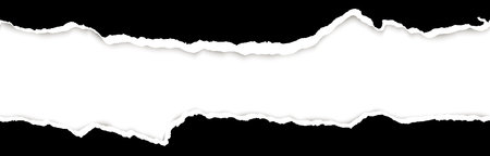 upper and lower part of ripped open paper colored blackのイラスト素材