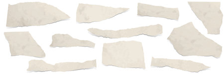 collection of dirty colored scraps of papers with shadowsのイラスト素材