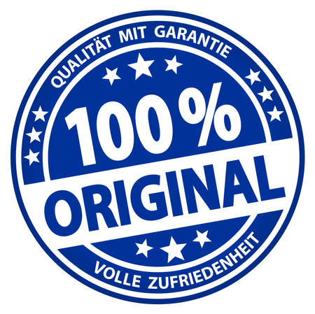 eps vector file. Round button for business and advertising usage, isolated on white background. With text 100% original (german)のイラスト素材