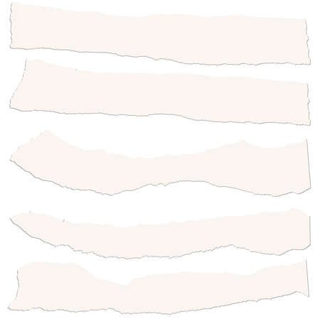 collection of five brown colored scraps of papersのイラスト素材