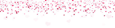 seamless background with different red colored confetti hearts for happy valentine's day time, mother's day or other love conceptsのイラスト素材