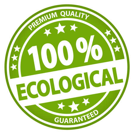 eps vector file. Round button for business and advertising usage, isolated on white background. With text 100% ecologicalのイラスト素材