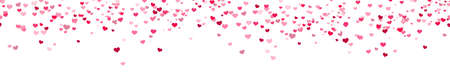 seamless background with different red colored confetti hearts for happy valentine's day time, mother's day or other love conceptsのイラスト素材