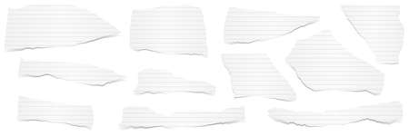 collection of white lined scraps of papers with shadowsのイラスト素材