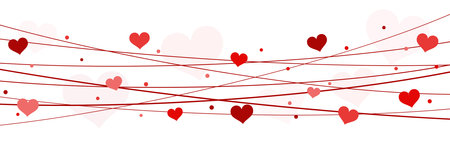 EPS 10 vector file background with hearts on strings for valentine's day time colored red for mother's day and love conceptsのイラスト素材