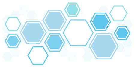 eps vector illustration of blue colored futuristic hexagonal cooperation or teamwork process for great solution ideasのイラスト素材