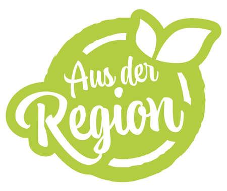 eps vector file modern green round stamp with leaves, white text from the region (text german)のイラスト素材
