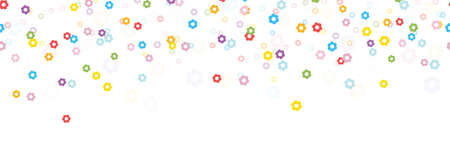 seamless background with different colored confetti blossoms for happy spring time, easter festival or other nature conceptsのイラスト素材