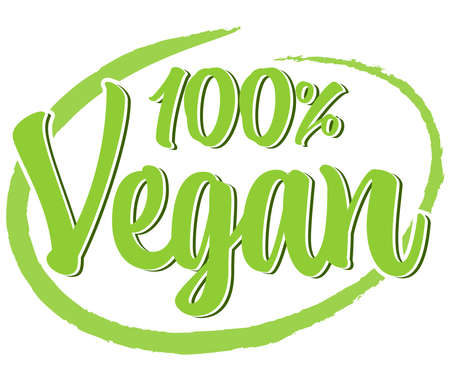 eps vector file modern green round stamp with text 100% veganのイラスト素材