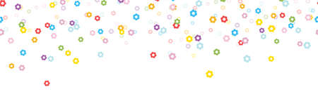 seamless background with different colored confetti blossoms for happy spring time, easter festival or other nature conceptsのイラスト素材