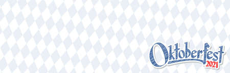 Oktoberfest background with blue-white checkered pattern and text Oktoberfest 2021 (in german)のイラスト素材