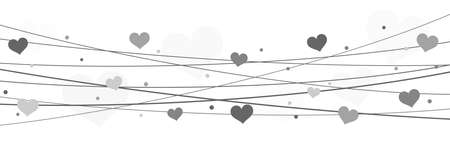 EPS 10 vector file background with hearts on strings for valentine's day time colored silver for mother's day and love conceptsのイラスト素材