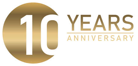 eps vector file with golden anniversary seal on white background for success or firm jubilee with text 10 yearsのイラスト素材