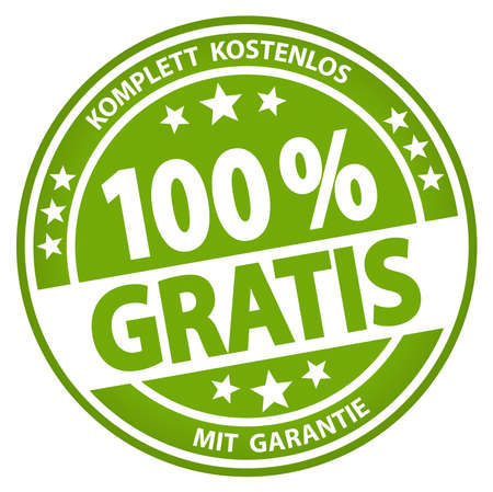 vector file. Round button for business and advertising usage, isolated on white background. With text 100% gratis (german)のイラスト素材