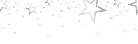 vector file with seamless stars colored silver for christmas advertising in panorama banner styleのイラスト素材