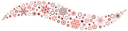eps 10 vector file for christmas advertising works with different snow stars in wave form, colored redのイラスト素材