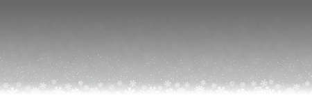 seamless eps10 vector file with snow flakes on bottom side, abstract fall of snow and silver colored backgroundのイラスト素材