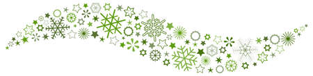 eps 10 vector file for christmas advertising works with different snow stars in wave form, colored greenのイラスト素材