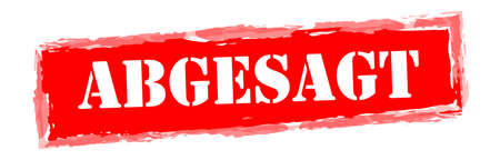 EPS vector rubber stamp colored red with text canceled (German text)のイラスト素材