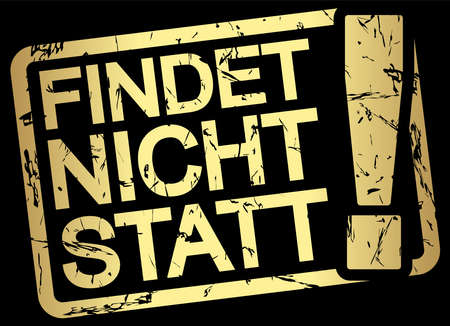 EPS vector rubber stamp colored gold with text canceled (german text)のイラスト素材