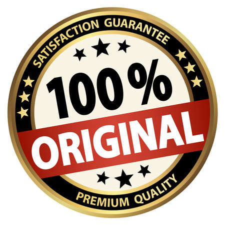 eps vector file. Round button for business and advertising usage, isolated on white background. With text 100% originalのイラスト素材