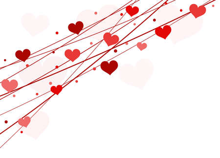 EPS 10 vector file background with hearts on strings for valentine's day time colored red for mother's day and love conceptsのイラスト素材
