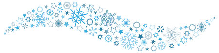 eps 10 vector file for christmas advertising works with different snow stars in wave form, colored blueのイラスト素材