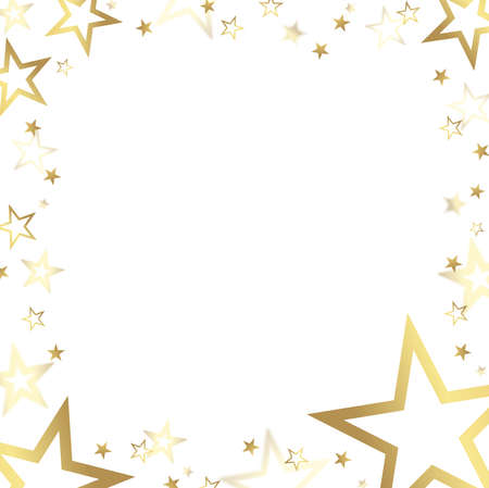 eps vector file with stars colored gold for christmas advertising in quadratic styleのイラスト素材
