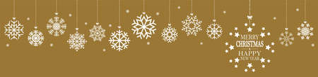 hanging snow flakes colored white for christmas and winter time concepts and greetings for christmas and New Yearのイラスト素材