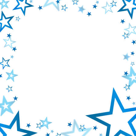 eps vector file with stars colored blue for christmas advertising in quadratic styleのイラスト素材