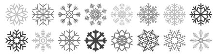 eps10 vector file with collection of different abstract snow flakes for xmas and winter time conceptsのイラスト素材