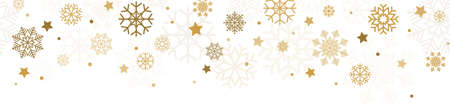 EPS 10 vector file showing christmas time snow stars seamless background colored gold and whiteのイラスト素材