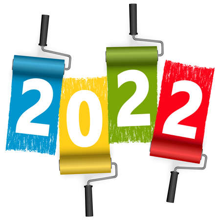 paint roller concept New Year 2022のイラスト素材